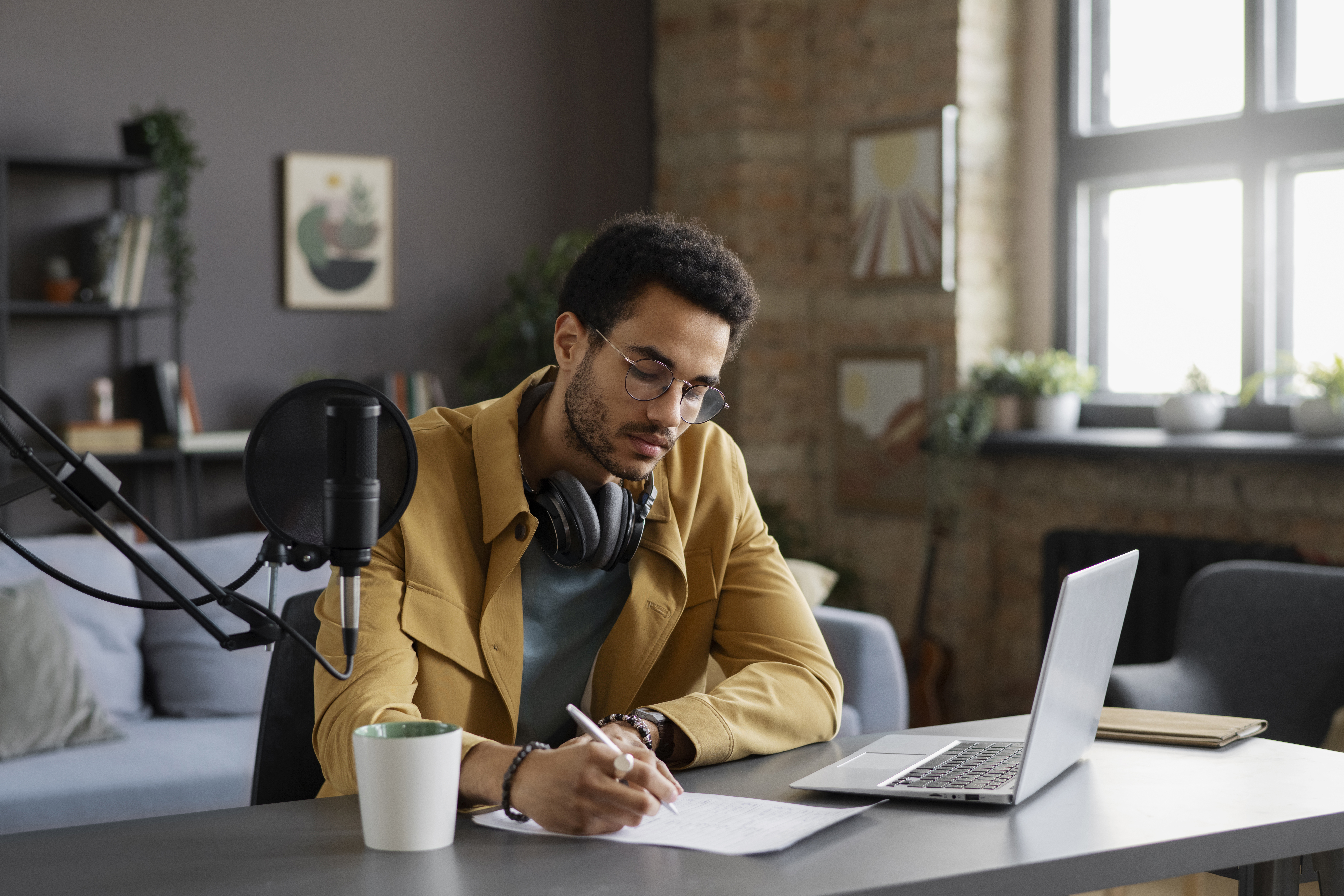 Understanding Author's Rights Management? Medium Shot Man Taking Notes Podcast